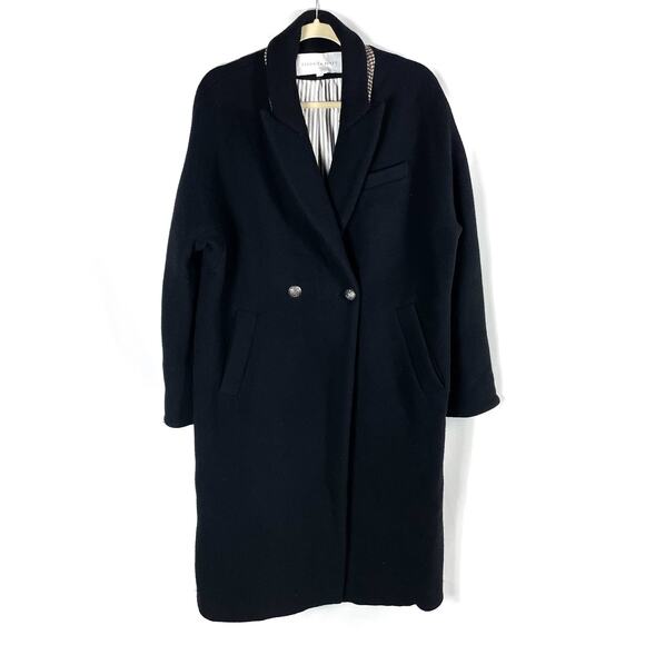 Veronica Beard Fiona Wool Coat Black Notch Collar Dickey Compatible Sz L - Picture 2 of 12